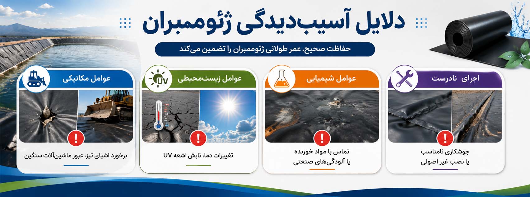 عوامل اصلی آسیب‌دیدگی ژئوممبران